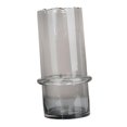 thumbnail image 1 of Florero cilíndrico de vidrio, jarrón con adorno floral, florero decorativo, portavelas, florero para estante, cafetería, tienda, ventana, entrada de Negro Gris Alto, 1 of 8