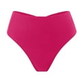 thumbnail image 5 of Sopiago Women Mid Rise Bikini Bottoms Full Coverage Swimsuit Bottoms for Women Ruched Scrunch Swim Bottom Hot Pink,L, 5 of 6
