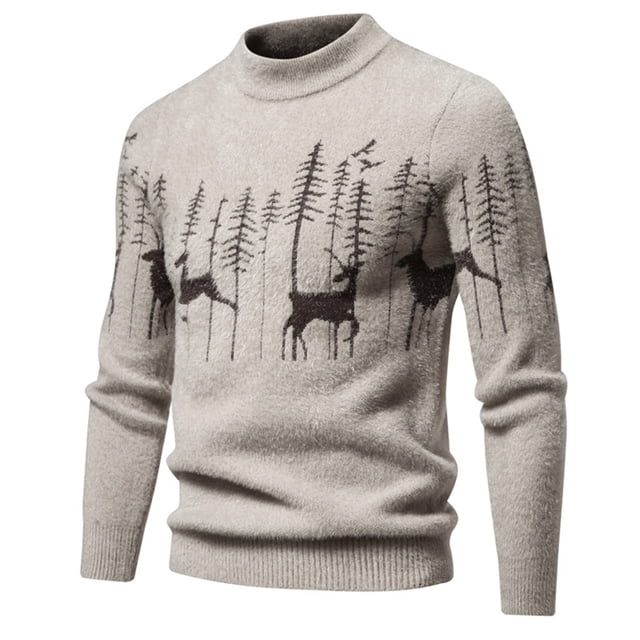 JMYHOAM Sweaters for Men Knitwear Long Sleeved Round Neck Elastic Pullover Assorted Colors Texture Trend Sweater Coat,M-XXXXL