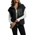 thumbnail image 2 of GEWSEY Womens Fleece Jacket Vest Sleeveless Fuzzy Sherpa Jackets Zip Up Oversized Casual Coats Fall Winter Womens Tops 2025 (Black, XXL), 2 of 5