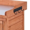 thumbnail image 4 of YIYADO Outdoor 39" Potting Bench Table, Rustic Garden Wood Workstation Storage Cabinet Garden Shed with 2-Tier Shelves and Side Hook,Orange, 4 of 7