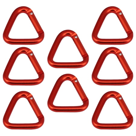 DRAFIDEEP 8Pcs Hiking Carabiner Assorted Color Triangle Aluminum Simple And Convenient Design For Climbing