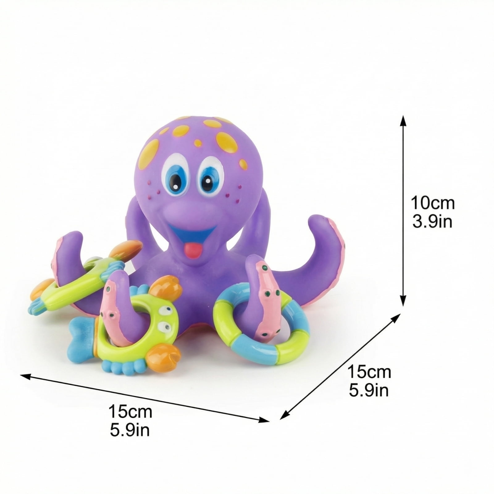 Adorable Floating Octopus Squirter Kids Bathroom Water Play Toy, Toddler Shower Time Distraction Interactive Water Table Play, Non Toxic BPA Free Smooth Floating Sensory Games For Babies