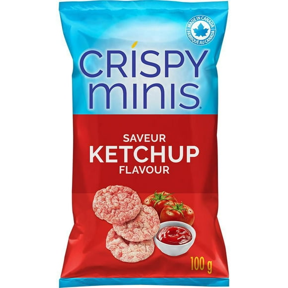 Quaker Crispy Minis Ketchup flavour brown rice chips, 100g