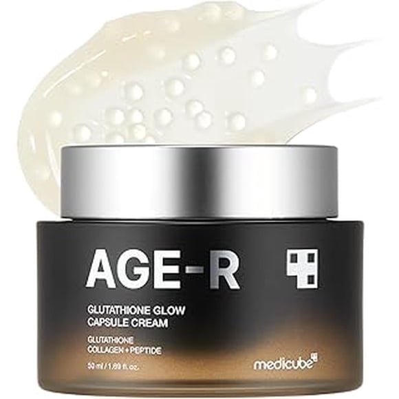 AGE-R Glutathione Glow Capsule Facial Cream - Instant Lifting Moisturizer - Collagen Peptide For Hydrating Glow - Improve Blemishes, Uneven Skin Tone - Korean Skin Care 1.69 fl.oz