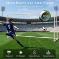 thumbnail image 6 of SLSY 12×6FT Galvanized Soccer Goal Portable for Backyard Practice Training Goals for Kids Adults(White), 6 of 6