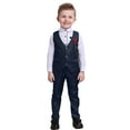 thumbnail image 2 of Toddler Boys Outfit Sets Suits Set Long Sleeve T Shirt Tops Vest Coat Pants Gentleman Outfits for Kids 3T-4T, 2 of 4