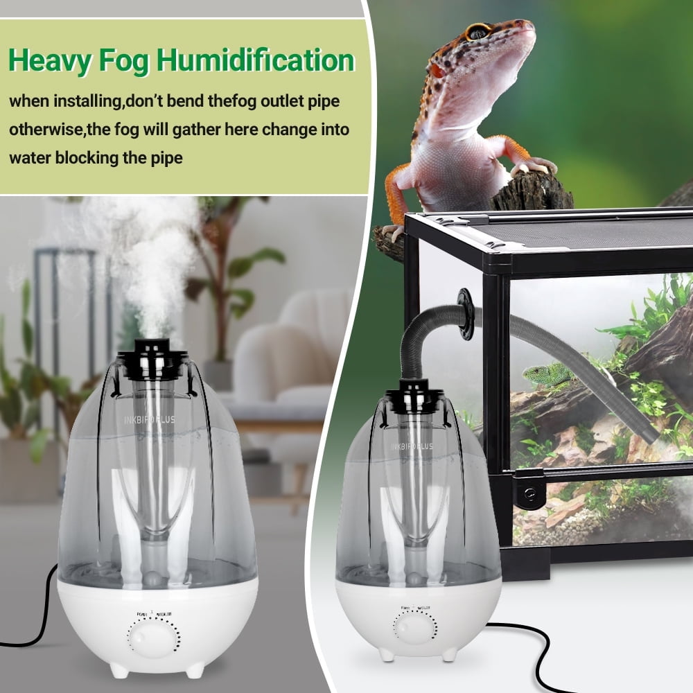 With Sensor Reptile Humidifier Fogger With Double Hoses, 4L Fogger