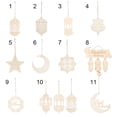 thumbnail image 2 of Islam Muslim Moon Wooden Ramadan Plaque Eid Craft Home Decorations Hanging Pendant 1, 2 of 8