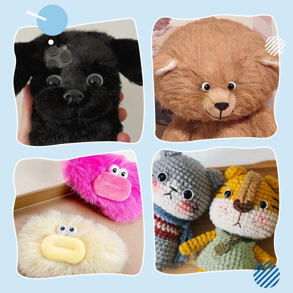 PH 80pcs 4 Sizes Safety Eyes for Crochet 10/12/14/16mm Crochet Eyes Amigurumi Eyes Stuffed Animal Eyes Large Craft Eyes with Washers for Puppet Bear Teddy Bunny DIY Arts Crafts Making Black DIY