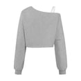 thumbnail image 6 of Sentuca Kids Pullover Sweatshirts for Girls One Shoulder Short Tops Long Sleeve Casual Sweatshirt Fall Clothes, 6 of 8