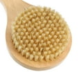 thumbnail image 6 of Unique Bargains 1 Pcs Wood Bath Brush Back Scrubber for Shower Brown with Handle Brown-7.9 Inch, 6 of 7