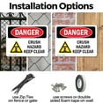thumbnail image 3 of (2 Pack) Crush Hazard Keep Clear OSHA Danger Sign 14 Inch X 10 Inch Indoor / Outdoor Rust-Free Aluminum Metal Signs for Workplace, Workshop, and Construction Site, Made in the USA, 3 of 8