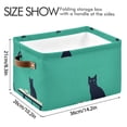 thumbnail image 6 of Yayeee Canvas Storage Basket with Handles for Shelves Fabric Bins Closet Organizer, Green Cat, 6 of 8