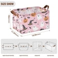 thumbnail image 7 of Yayeee Foldable Storage Basket for Shelves with Handles Set of 2 Waterproof Cloth Bins, Pink Halloween Ghosts, 7 of 7