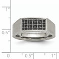 thumbnail image 5 of Titanium Polished and Brushed Black CZ Ring, 5 of 9