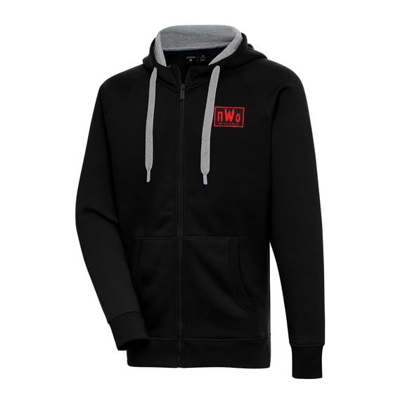 Men's Antigua Black nWo Victory Full-Zip Hoodie