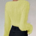 thumbnail image 4 of Pyhlmscde Women's Solid Color V Neck Slim Fit Versatile Sweater, Womens Tops, Sweaters for Women, Fall Clothes, 4 of 6