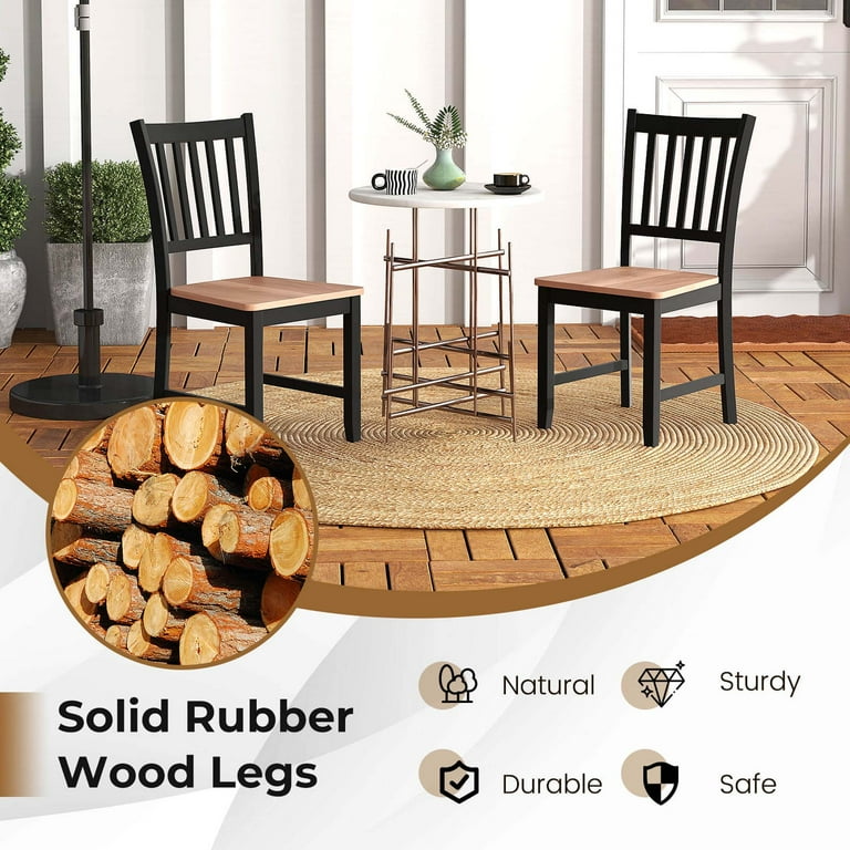 Set of 4 Dining Chair Kitchen Black Spindle Back Side Chair with