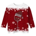 thumbnail image 4 of Ulitacool Tops For Girls Christmas Long Sleeve Crewneck Cartoon Prints Xmas Sweatshirt 7-8 Years Red, 4 of 5