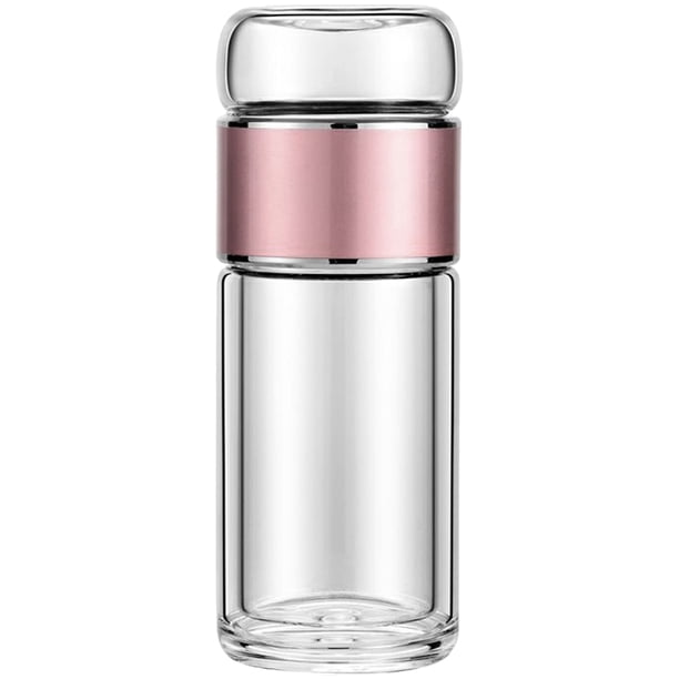 Infusor de té de vidrio a prueba de fugas, botella separadora de agua para hojas sueltas de 250 ml