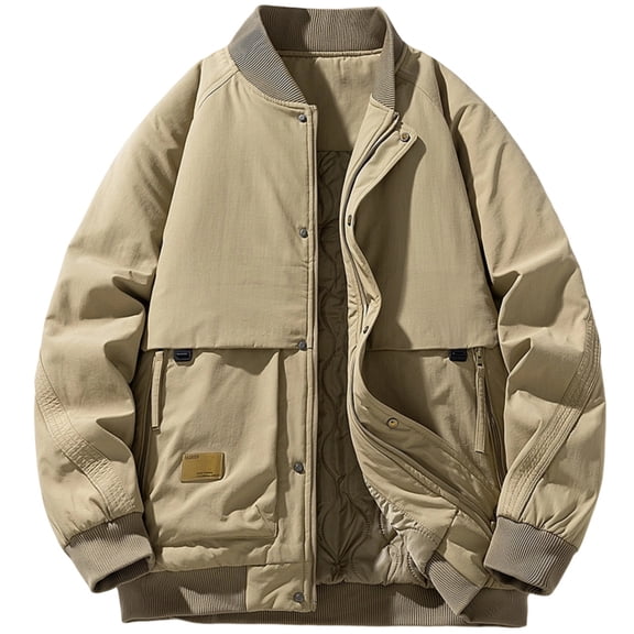 Daznico Jackets for Men,Winter Thickened Warm Coat Heavy Duty Cold Weather Jacket with Hood Windproof Insulated Padded Thermal Quilted,Mens Winter Coats,Size:5XL