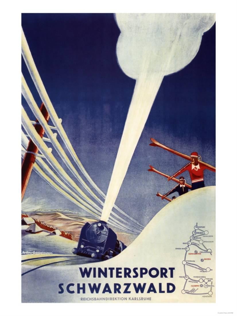 Germany Skiing in the Black Forest Print By Lantern Press by Art.com