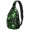 Alien Head Black Pattern, variant on Astronaut and Heart Black Pattern Sling Backpack, Unisex Cycling Crossbody Bag with Side Mesh Pockets, Breathable Padded Back Gift Ideas for Travel Shopping Commuting