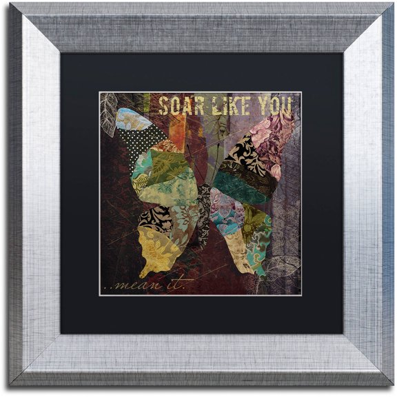 Trademark Fine Art "Winging It II" Canvas Art by Color Bakery Black Matte, Silver Frame