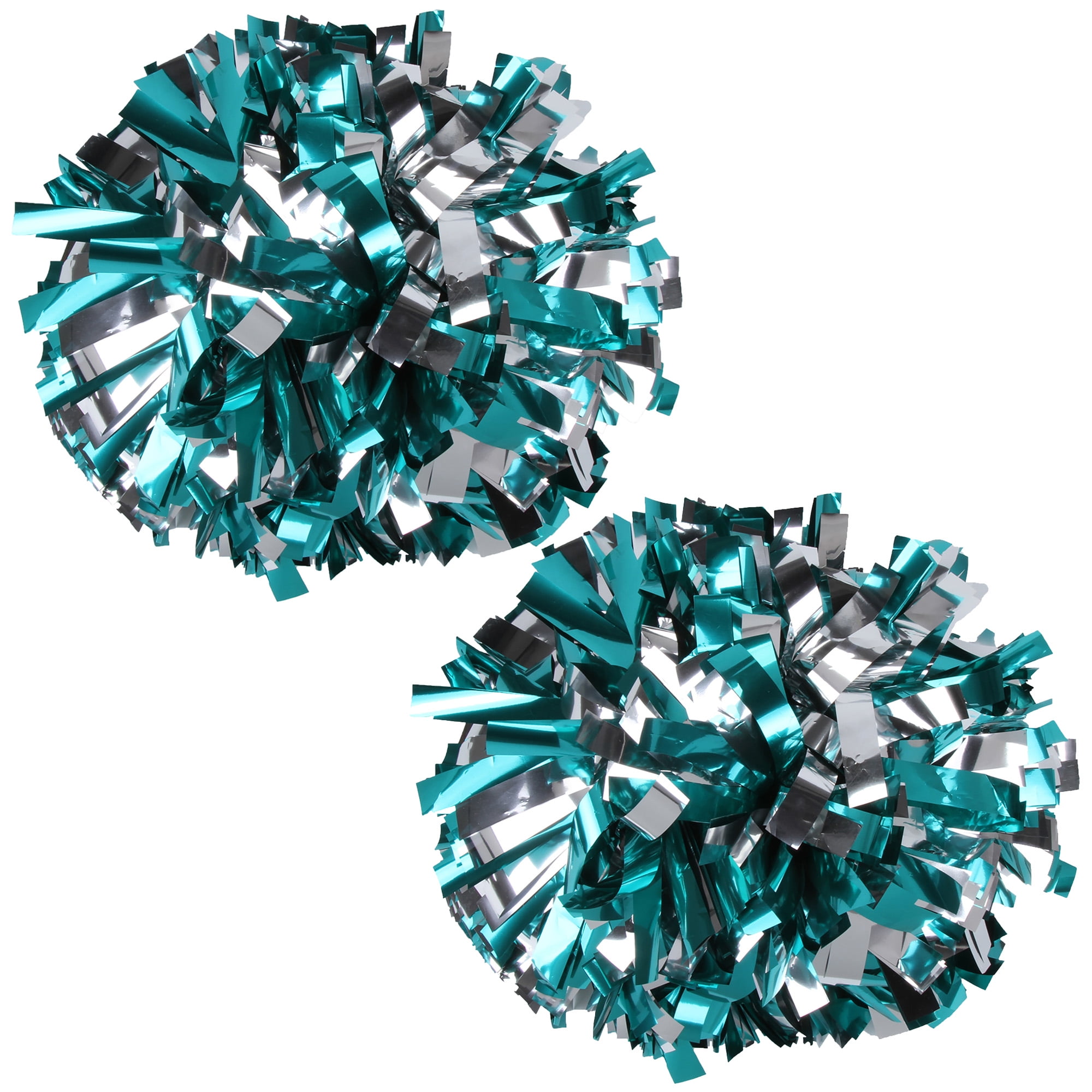 Metallic Cheer Pom Poms Cheerleading Cheerleader Gear 2 pieces one pair  poms(Black)