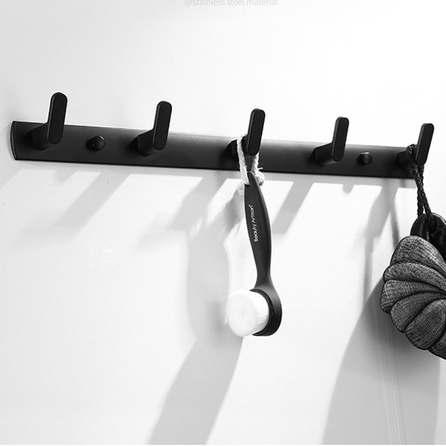 Perchero de aluminio montado en la pared para baño toallero multifunción Wdftyju para puerta de cocina abrigo sombrero pila antideslizante