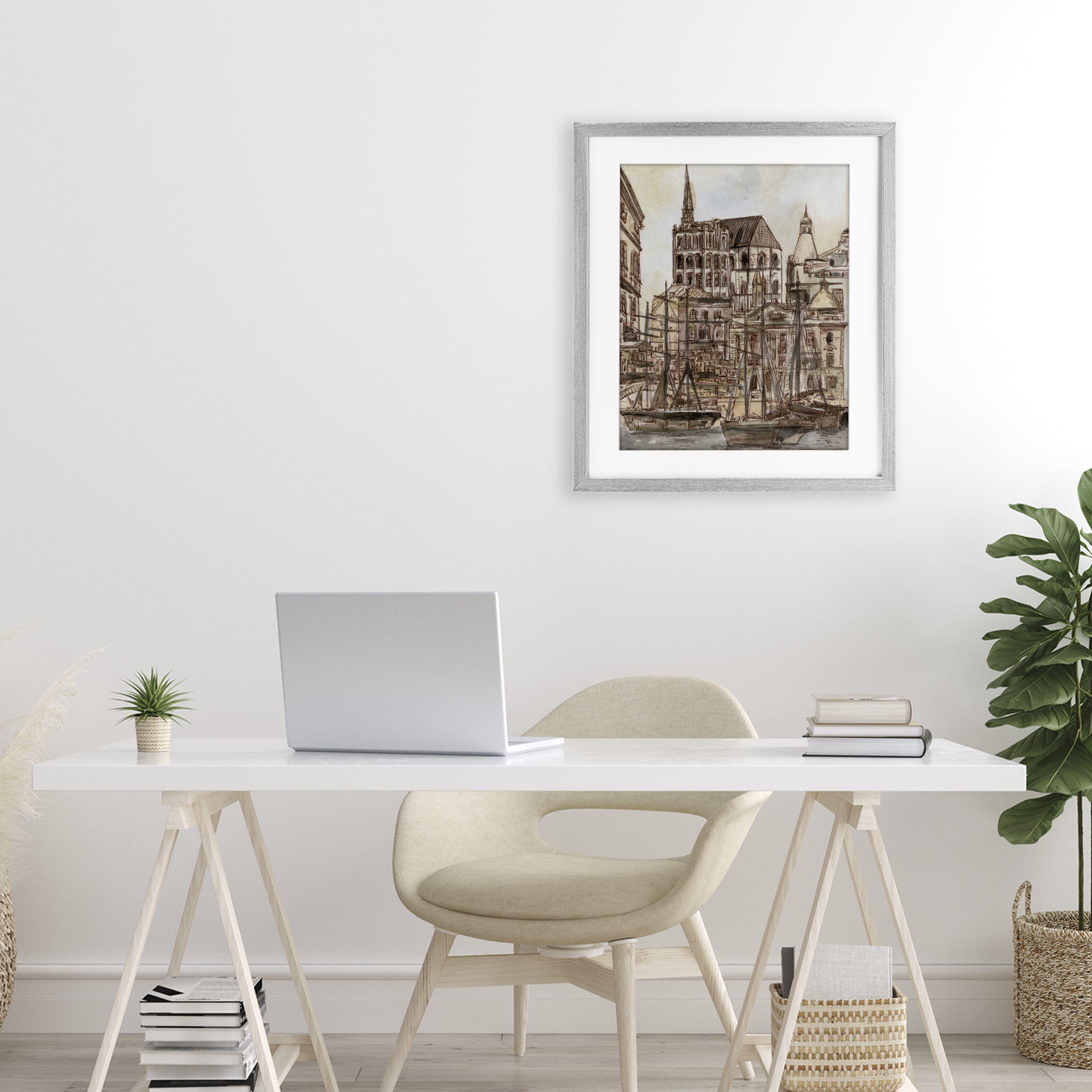 Stupell Industries Harbor of Salted Remnants Gray Framed Print Under Glass, design by Melissa Wang