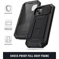 thumbnail image 3 of for iPhone 13 Case,Aluminum Metal Silicone Built-in Kickstand Shockproof Military Heavy Duty Sturdy Protector Cover Rugged Metal Hard Case for iPhone 13 6.1 inch(Black), 3 of 15