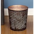 thumbnail image 2 of DecMode 9" x 10" Black Metal Geometric Small Waste Bin with Laser Carved Design, 1-Piece, 2 of 6