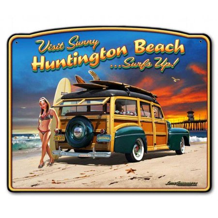 

Larry Grossman LGB118 18 x 15 in. Huntington Beach Metal Sign