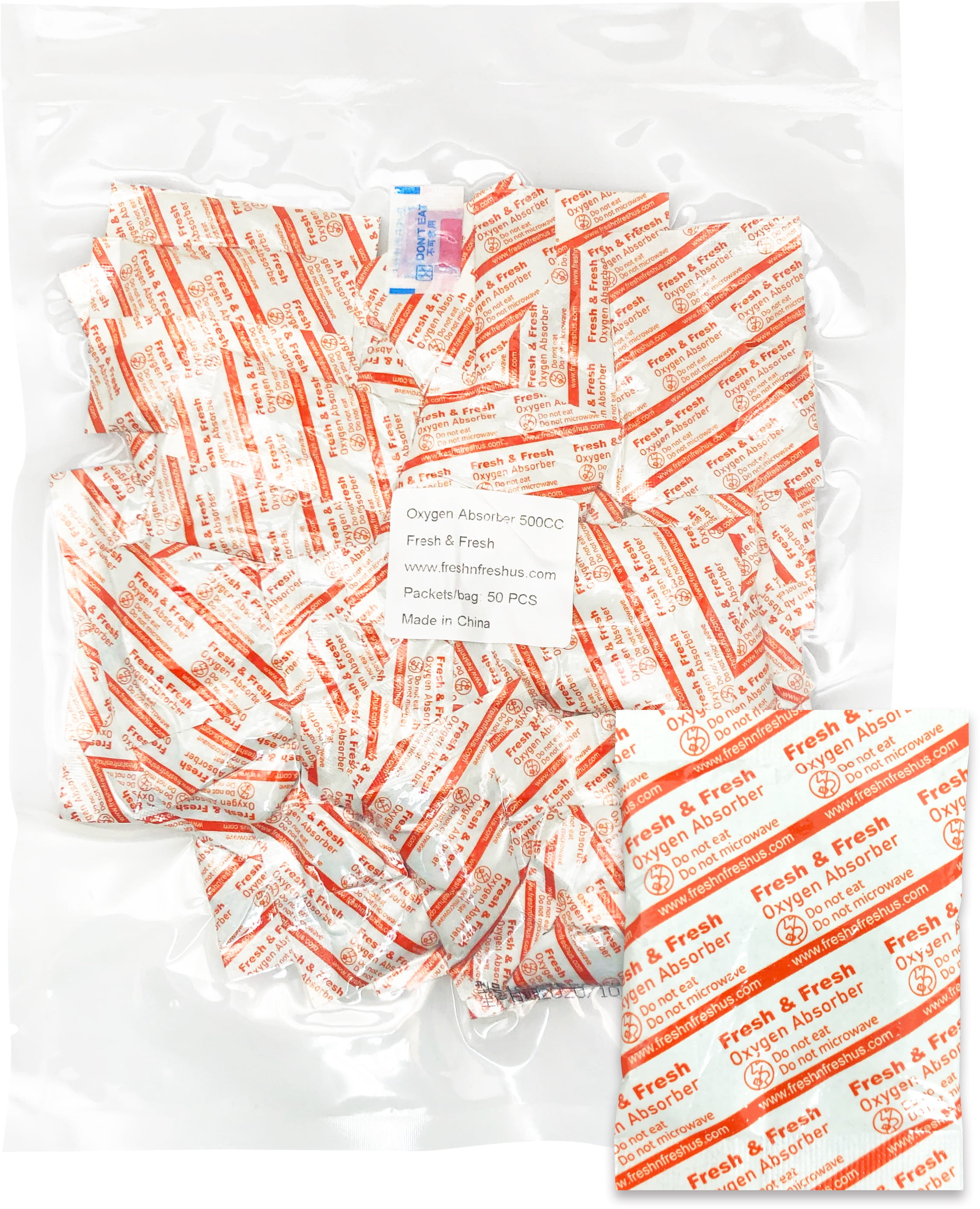 Fresh & Fresh [1000 Packs] 500 CC Premium Oxygen Absorbers(20 Bag of 50 Packets) - ISO 9001 Certified Facility Manufactured Quality Guaranteed