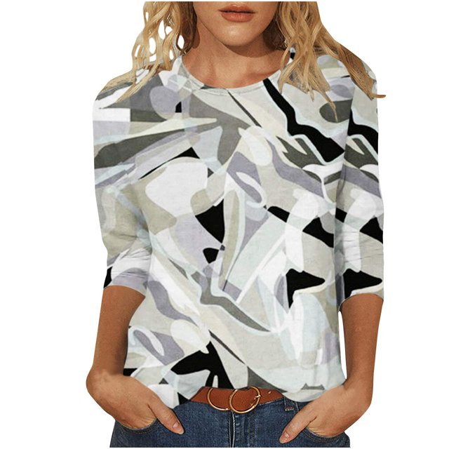 Pompotops T-shirt à Manches Courtes Col Rond Mode Été pour Femmes Liquidation