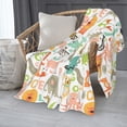 thumbnail image 2 of ZNDUO Cute Animal Alphabet Art Pattern Pattern Thickening Blanket, Fluffy Soft Cozy Flannel Throw Blankets, 50"x40" Inches, 2 of 8