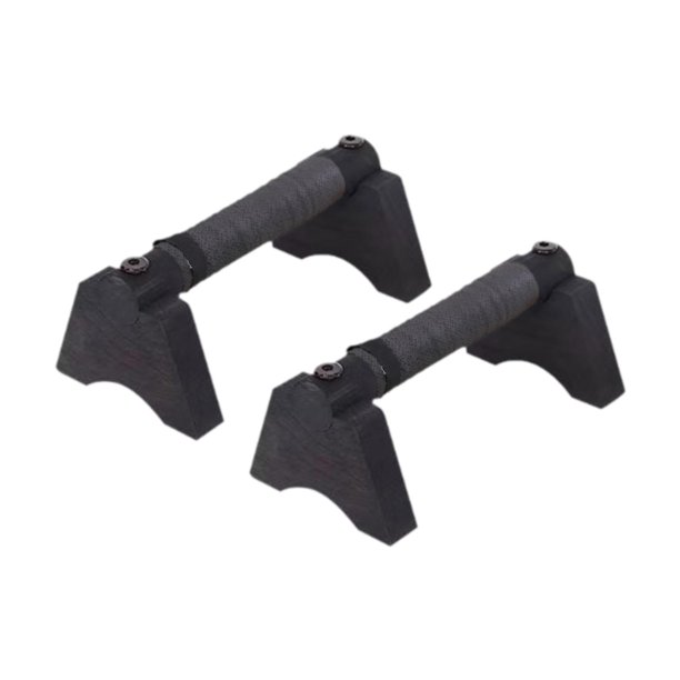 2 barras de flexiones de madera con asas resistentes para ejercicios en el suelo. Soportes paralelos. Negro S