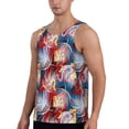 thumbnail image 2 of Fotbe Hawaiian Style Pattern Men's Quick Dry Workout Tank Top Gym Muscle Tee Fitness Bodybuilding Sleeveless T Shirt Breathable Workout Shirt-Small, 2 of 9