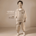 thumbnail image 2 of Conjunto de sudadera para niños, conjunto de dos piezas de estilo deportivo para niños de 5 a 10 años, ropa elegante para niños grandes, primavera 2024, 2 of 5