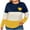 Yellow, variant on Ltctricy Plus Size Tops for Women Casual Crew Neck Long Sleeve Color Block Graphic T Shirts Loose Tunic Blouses