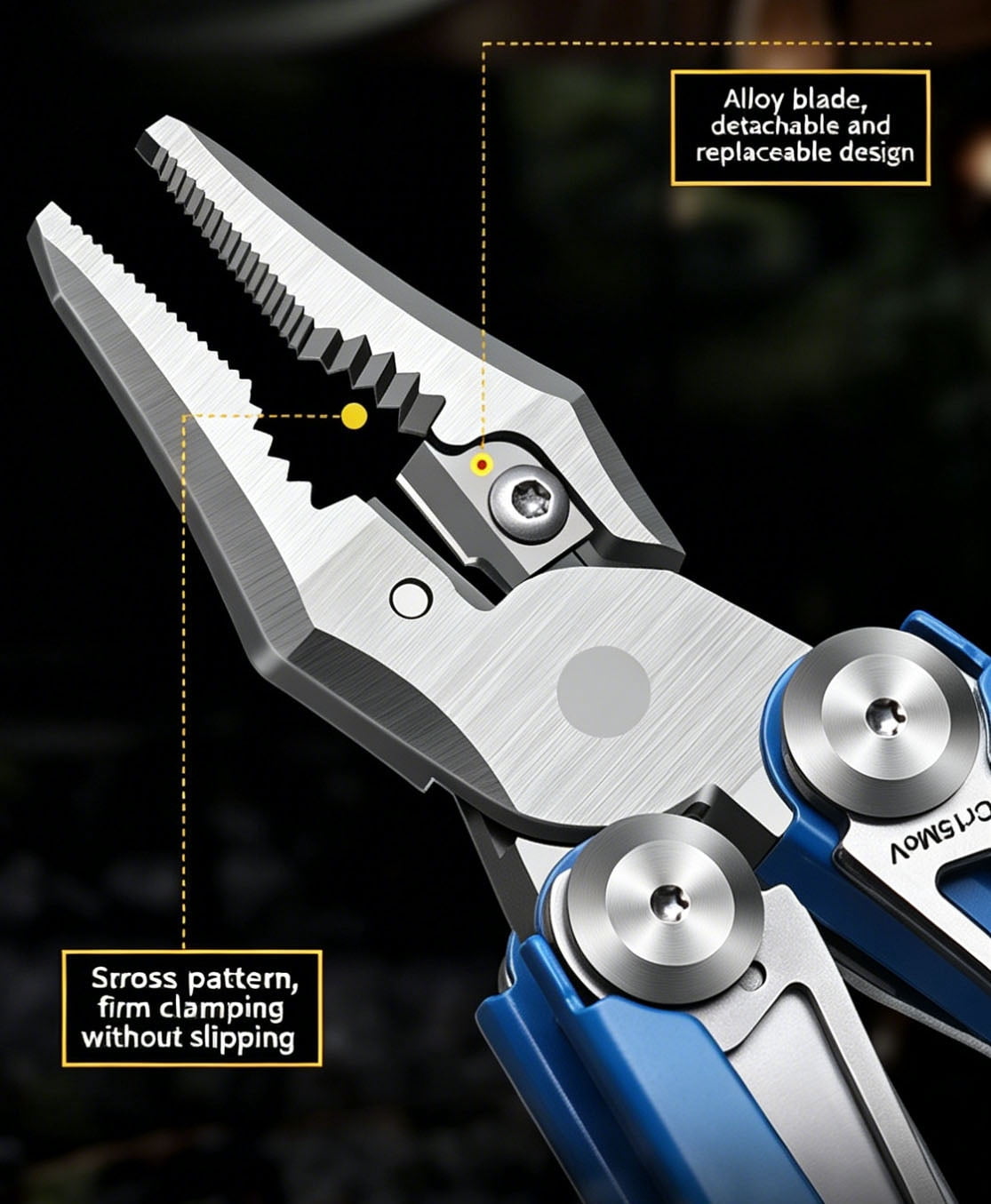 3mm Cuttable Iron Wire Multifunction Tool Pliers 5Cr15MoV Stainless Steel Folding Edc Tool with Rebound Scissors for Emergency Survival