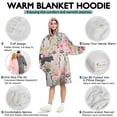 thumbnail image 5 of Husky Dog Flower Floral Wearable Oversized Blanket,Wearable Blanket Hoodie for Adults,Cozy Hooded Blankets with Super Pockets,Super Warm Fuzzy Pullover for Women & Men, 5 of 6
