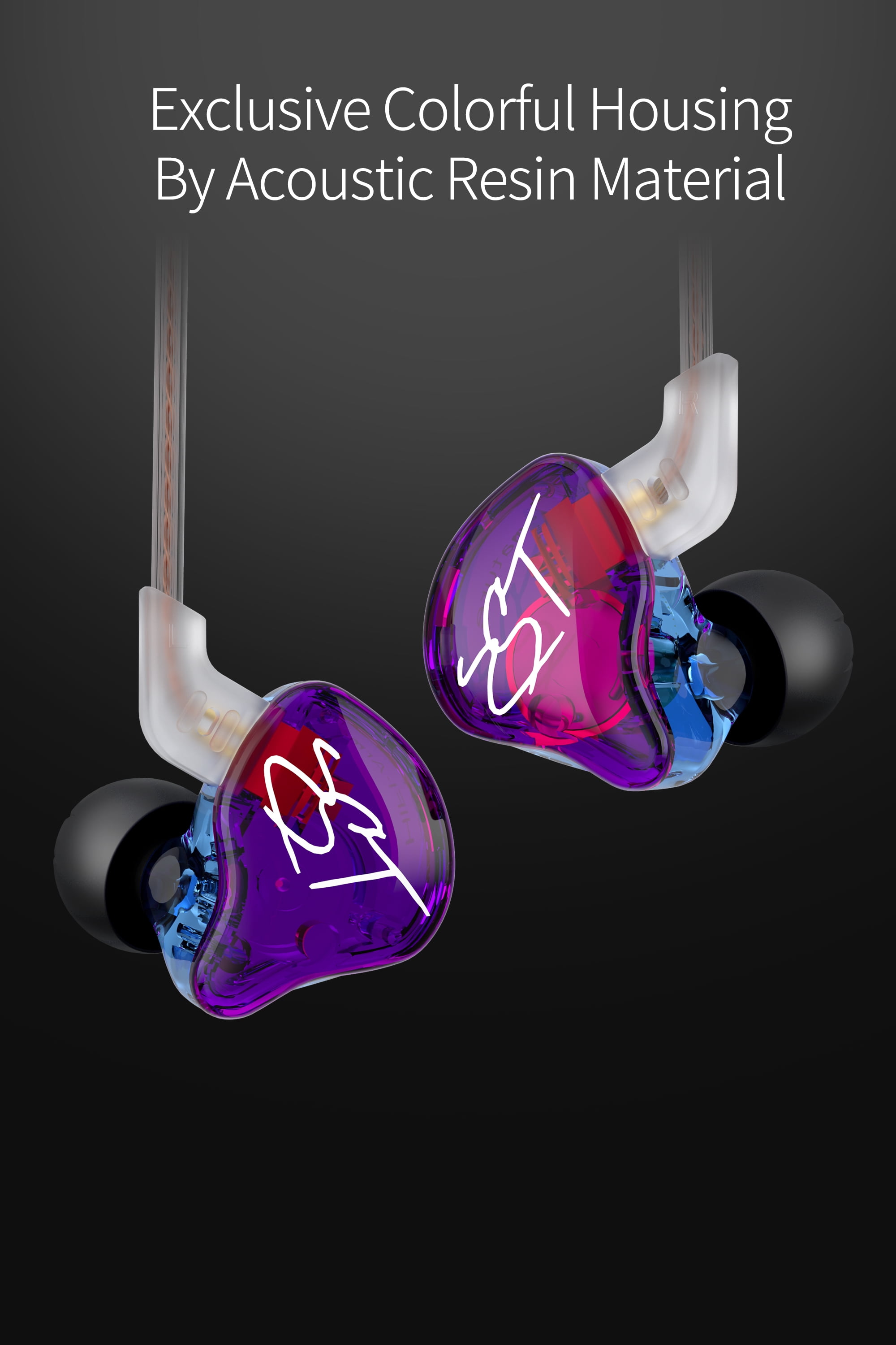 KZ ZST Colorful Hybrid Banlance Armature with Dynamic in-Ear Earphone 1BA+1DD HiFi Headset KZ in Ear Monitors Headphones Wired Earbuds IEM Earphones Gaming Earbuds (Colorful No MIC)