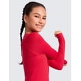 thumbnail image 4 of CRZ YOGA Girls Seamless Long Sleeve Athletic Shirts Active Sports Casual Tees Crew Neck Kids Teen, 4 of 5