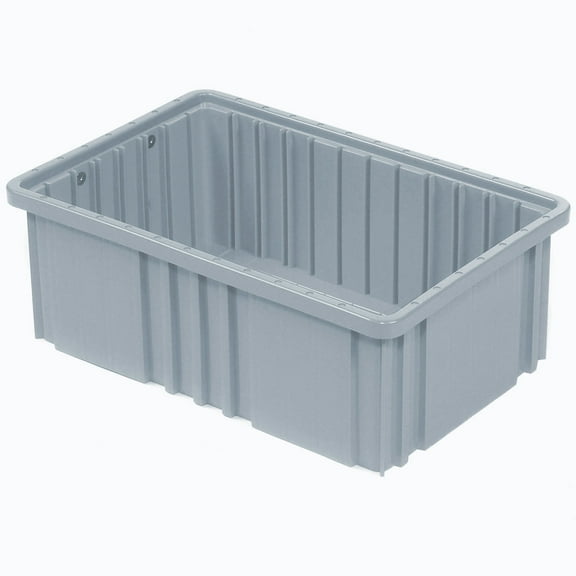 Global Industrial 334100GY Plastic Dividable Grid Container - 10.875 x 8.25 x 3.5 in. - Gray