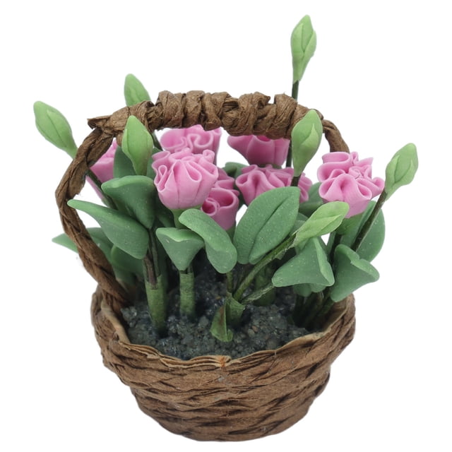 Accesorio Para Casa De Muñecas, Modelo En Miniatura, Diseño Vívido, Mano De Obra Fina, Flores En Miniatura De Apariencia Natural Real Y Agradable Para El Hogar Para Casa De