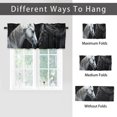 thumbnail image 6 of Horse Valance Rod Pocket Window Curtain for Kitchen Black and White Horse Couple Animals Privacy Window Valances for Living Room Kitchen 54 by 18 in, 1 Panel, 6 of 6