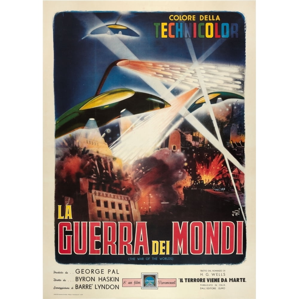 The War Of The Worlds (Aka La Guerra Dei Mondi) Italian Poster Art 1953